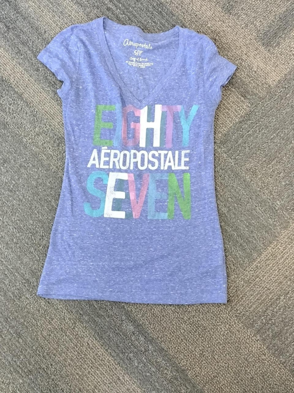 Aeropostale Purple Graphic 'Eighty Seven' Tee